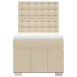 vidaXL Sommier à lattes de lit et matelas Crème 90x190 cm Tissu