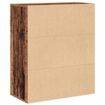 vidaXL Bibliothèque vieux bois 60x30x71 5 cm bois d'ingénierie