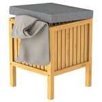 EISL Panier à linge 2 en 1 avec coussin de siège Bambou 39x39x52 5 cm