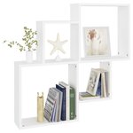 vidaXL Étagère murale cube Blanc 80x15x78 5 cm Bois d’ingénierie