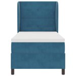 vidaXL Lit à ressorts avec matelas Bleu foncé 200 x 100 cm Velours