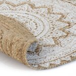 vidaXL Tapis de sol Jute tressée imprimée 180 cm Rond