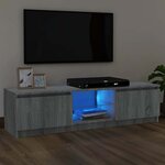 vidaXL Meuble TV avec lumières LED sonoma gris 120x30x36 cm