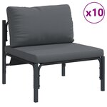 vidaXL Ensemble de canapé de jardin 14 Pièces Anthracite Acier