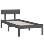 vidaXL Cadre de lit sans matelas gris bois de pin massif