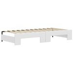 vidaXL Lit de jour avec lit gigogne blanc 90x200 cm similicuir