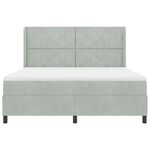 Lit Box Spring vidaXL avec Matelas et Lumière LED Gris clair 180x200 cm Velours