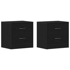 vidaXL Tables de chevet 2Pièces chêne noir 40x30x40cm bois d'ingénierie