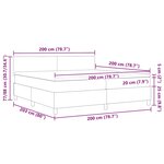 vidaXL Lit à sommier box avec matelas & lumière LED gris 200x200 cm tissu en velours côtelé