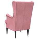 vidaXL Fauteuil Rose Velours