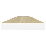 vidaXL Étagères flottantes 4 Pièces chêne et blanc 120x23 5x3 8 cm MDF