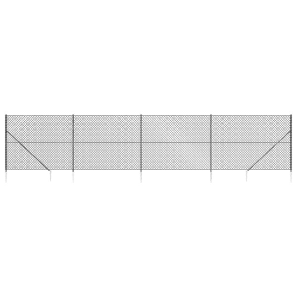 vidaXL Clôture à mailles losangées avec ancrage anthracite 1 6x10 m