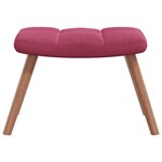 vidaXL Chaise à bascule avec repose-pied Rouge bordeaux Velours