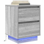 VidaXL Table de chevet avec lumières LED sonoma gris 38x34x50 cm