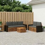 vidaXL Ensemble de canapés d'extérieur 6 pc Naturel et Anthracite