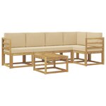 vidaXL Ensemble de canapés d'extérieur 6 pc Blanc et Beige
