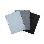 Lot De 3 Chemises À Élastiques 3 Rabats Carte Lustrée 400g/m2 - A4 - Orage - X 17 - Exacompta