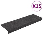 vidaXL Tapis d'escalier 15 Pièces tissu aiguilleté 65x21x4 cm anthracite