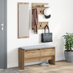 vidaXL Set de meubles de couloir 4 pièces en bois d'artisan chêne