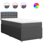 vidaXL Sommier à lattes de lit et matelas Gris foncé 90x190 cm Tissu