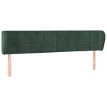 vidaXL Tête de lit avec oreilles Vert foncé 203x23x78/88 cm Velours