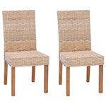 vidaXL Chaise de salle à manger 2 Pièces Naturel 45 x 54 x 93 cm
