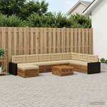 vidaXL Ensemble de canapés d'extérieur 9 Pièces Naturel et Beige