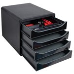 Module De Classement Big Box 4 Tiroirs Glossy - Noir Brillant - Exacompta