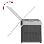 vidaXL Panier à linge avec couvercle gris 55 5x35x34 cm résine tressée