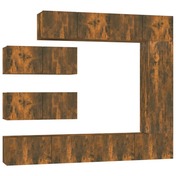 vidaXL Ensemble de meubles TV 7 Pièces Chêne fumé Bois d'ingénierie