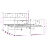 vidaXL Cadre de lit métal sans matelas avec pied de lit noir 140x200cm