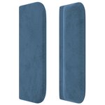 vidaXL Tête de lit avec oreilles Bleu foncé 203x16x78/88 cm Velours