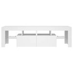 vidaXL Meuble TV avec lumières LED Blanc 140x36 5x40 cm