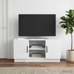 vidaXL Meuble TV Blanc 102 x 34 5 x 47 cm Bois d'ingénierie