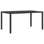 Ensemble de salle à manger de jardin de 7 pièces avec coussins en poly rattan noir