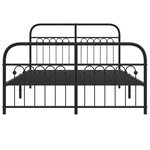 vidaXL Cadre de lit métal sans matelas avec pied de lit noir 140x200cm