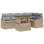 vidaXL Ensemble de canapé de jardin 6 Pièces Beige 100 x 55 x 73 cm