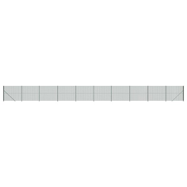 vidaXL Clôture en treillis métallique avec bride vert 2x25 m