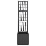 vidaXL Bac à Fleurs Gris foncé 36 x 36 x 140 cm Plastique