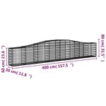 vidaXL Paniers à gabions arqués 20 Pièces 400x30x60/80 cm Fer galvanisé