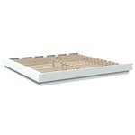 vidaXL Cadre de lit avec lumières LED blanc 200x200 cm bois ingénierie