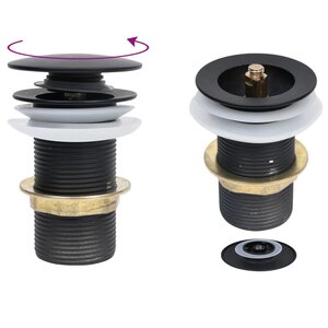 vidaXL Drain à poussoir sans débordement Noir 6 4x6 4x9 1 cm