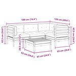 vidaXL Salon de jardin 5 Pièces et coussins bois massif sapin de douglas