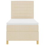 vidaXL Lit à ressort LED avec matelas Crème 90 x 190 cm tissu