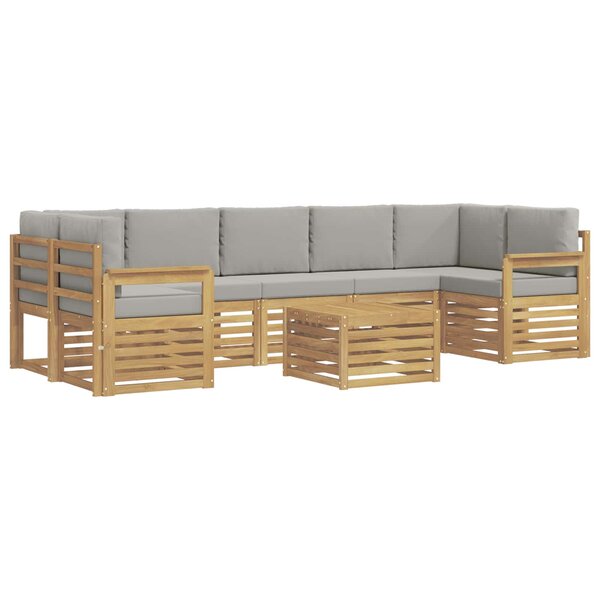 vidaXL Ensemble de canapés d'extérieur 8 pc Blanc et gris clair