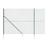 vidaXL Clôture à mailles losangées avec piquet d'ancrage vert 1 8x10 m