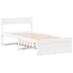 vidaXL Cadre de lit sans matelas blanc 75x190 cm bois de pin massif