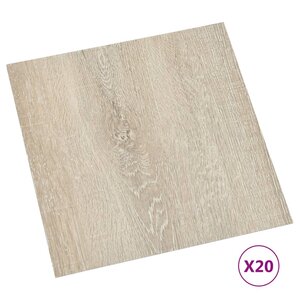 vidaXL Dalles de plancher autoadhésives 20 Pièces PVC 1 86 m² beige