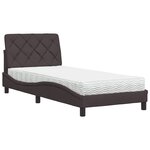 vidaXL Lit avec matelas marron foncé 90x190 cm tissu