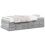 vidaXL Lit de jour avec tiroirs sans matelas sonoma gris 90x190 cm